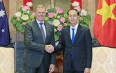 國家主席陳大光接見托尼‧史密斯議長。(圖源:顏創)