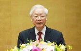 阮富仲總書記在會上發表指導性講話。(圖源:越通社)