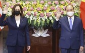 國家主席阮春福會見美國副總統卡瑪拉‧哈里斯。(圖源:越通社)