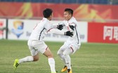 越南隊慶祝1-0領先。