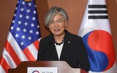 韓國外長康京和18日舉行就職一周年記者會，會上她表示，將爭取在今年內發表終戰宣言。（圖源：AFP）