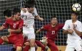 越南(紅衣)與韓國隊比賽一瞥。