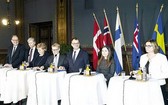 北歐國家芬蘭、瑞典、挪威、丹麥和冰島日前在芬蘭首都赫爾辛基簽署一份應對氣候變化的聯合聲明。（圖源：新華社）