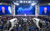 俄羅斯總統普京在莫斯科發表國情諮文。（圖源：AFP）