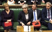 英國首相特蕾莎‧梅在議會下院發表講話。（圖源：新華社）
