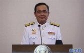  6月11日，在泰國曼谷，泰國總理巴育發表講話。（圖源：新華社）