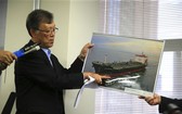 日本航運公司Kokuka Sangyo總裁出席記者會關於Kokuka Courageous油輪遇襲事件。（圖源：互聯網）