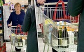 德國總理默克爾近日現身柏林一家超市，採購商品。（圖源：Splashnews）