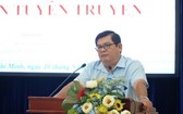 市越南祖國陣線委員會副主席吳清山在儀式上發言。（圖源：三元）