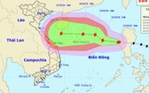 圖為沙德爾颱風的移動方向。（圖源：中央水文氣象預報中心）