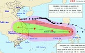 圖為9號颱風的移動方向。（圖源：國家水文氣象預報中心）