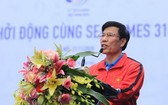越南文體與旅遊部長、第三十一屆東南亞運動會組委會主任阮玉善在儀式上發表講話。（圖源：互聯網）