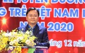 共青團中央執委會第一書記阮英俊在2020年第三次越南年輕人才大會上致開幕詞。（圖源：越通社）