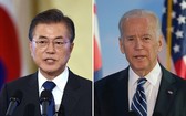 韓總統文在寅與美總統拜登（右）同意加強韓美同盟。（圖源：Getty Images）