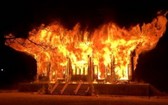 韓國千年古寺遭僧人縱火，整座寶殿被燒光。（圖源：互聯網）
