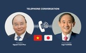 國家主席阮春福與日本首相菅義偉互通電話。（示意圖源：VGP）