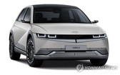 現代汽車專屬電動汽車品牌首款車型“艾尼氪5”。 （圖源：韓聯社）