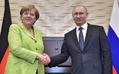 德國總理默克爾和俄羅斯總統普京。（圖源：俄羅斯新聞社圖片）