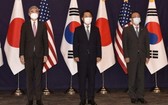 美、日、韓三國官員6月21日在首爾就朝鮮核問題進行三邊會談。 （圖源：U.S. Embassy Seoul推特）