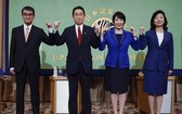 自民黨總裁候選人包括（左起）∶河野太郎、岸田文雄、高市早苗及野田聖子。（圖源：AP）