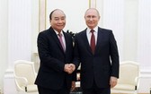 國家主席阮春福與俄羅斯總統普京。（圖源：越通社）