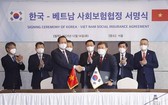 越韓雙方共同簽署社會保險雙邊協定。（圖：越通社）