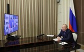 俄羅斯總統普京當地時間2日在索契通過視訊，主持聯邦安全會議。（圖：Sputnik）
