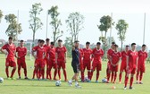 越南U19隊在訓練中。