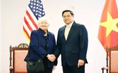 越南政府總理范明政會見美國財政部長珍妮特‧耶倫。