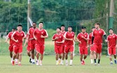 越南Viettel足球隊訓練。
