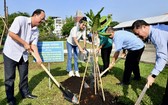 市領導參加植樹活動。 