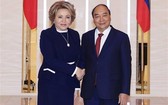越南國家主席阮春福會見俄羅斯聯邦委員會主席瓦蓮金娜·馬特維延科。