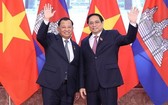 政府總理范明政與柬埔寨參議院主席賽沖。