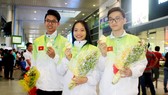Bộ ba Nguyễn Ngọc Anh Vy, Nguyễn Khánh Hưng, Huỳnh Tiến Phước đoạt HCV thế giới. Ảnh: PHÚC NGUYỄN