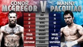 Ảnh so sánh thành tích giữa Pacquiao và McGregor