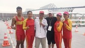 Các tuyển thủ của đội tuyển rowing vừa thi đấu ở vòng loại Olympic 2020. Ảnh: Liên đoàn đua thuyền Việt Nam