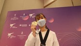 Nữ võ sĩ Trương Thị Kim Tuyền đoạt vé đến Tokyo 2020. Ảnh: Liên đoàn Taekwondo thế giới