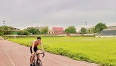 VĐV Phạm Tiến Sản vẫn miệt mài tập luyện. Ảnh: NVCC