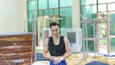 VĐV Lê Thanh Tùng đang tập luyện tại Trung tâm HLTTQG Hà Nội. Ảnh: NVCC
