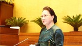 Chủ tịch Quốc hội Nguyễn Thị Kim Ngân phát biểu tại buổi gặp mặt. Ảnh: TTXVN