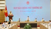 Quang cảnh buổi họp báo. Ảnh: VIẾT CHUNG