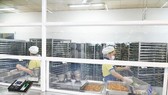 Employees of a school are preparing food for students (Photo: SGGP)