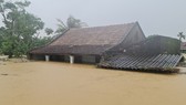 Houses are trapped under deep floodwater
