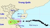 Path map of a newly-formed tropical depression in the East Sea