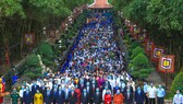 Đoàn đại biểu tham dự Lễ giỗ Quốc Tổ Hùng Vương năm Tân Sửu 2021. Ảnh: DŨNG PHƯƠNG