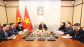 Tổng Bí thư, Chủ tịch nước Nguyễn Phú Trọng điện đàm với Bí thư Thứ nhất Ban Chấp hành Trung ương Đảng Cộng sản Cuba Raul Castro. Ảnh: TTXVN