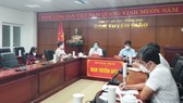Quang cảnh buổi họp báo tối 21-9 tại điểm cầu Ban Tuyên giáo Tỉnh ủy Bà Rịa - Vũng Tàu