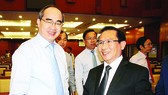 HCMC Party Chief Nguyen Thien Nhan (L) at the conference (Photo: SGGP)