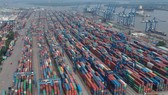 Export containers at a seaport in HCMC (Photo: SGGP)