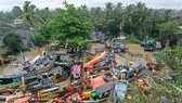 A devastated area in Teluk village of Pandeglang, Banten province of Indonesia, on December 25 after the tsunami disaster (Photo: Xinhua/VNA)